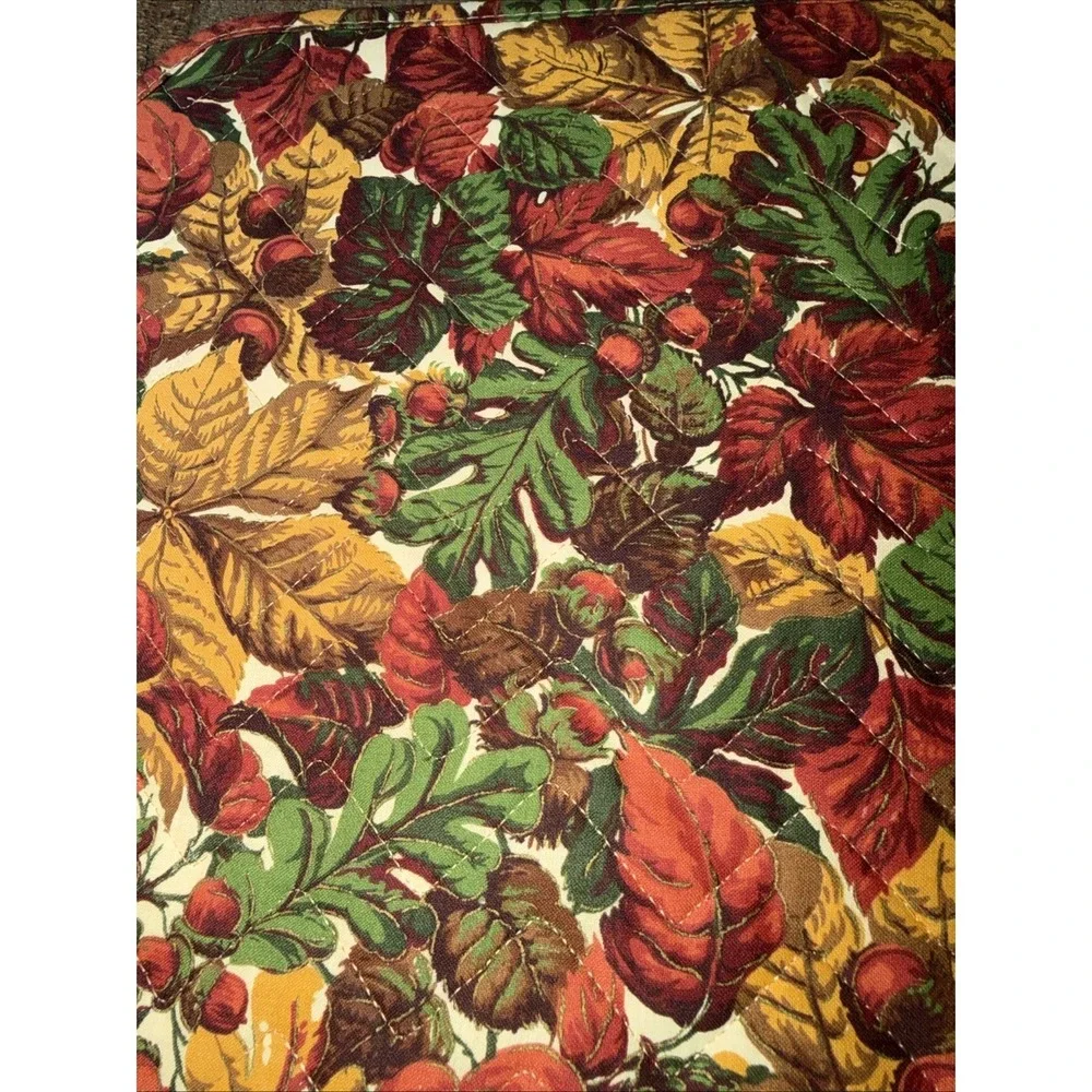 VTG Louisville Saydah Fall Leaves Quilted Placemats Set 4 Cotton Autumn NWT